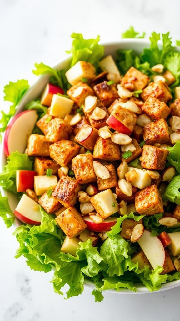 Tempeh, Apple, and Almond Salad