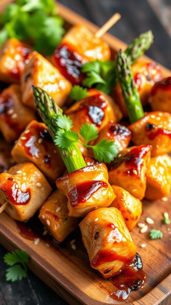 Teriyaki Chicken and Asparagus Skewers  