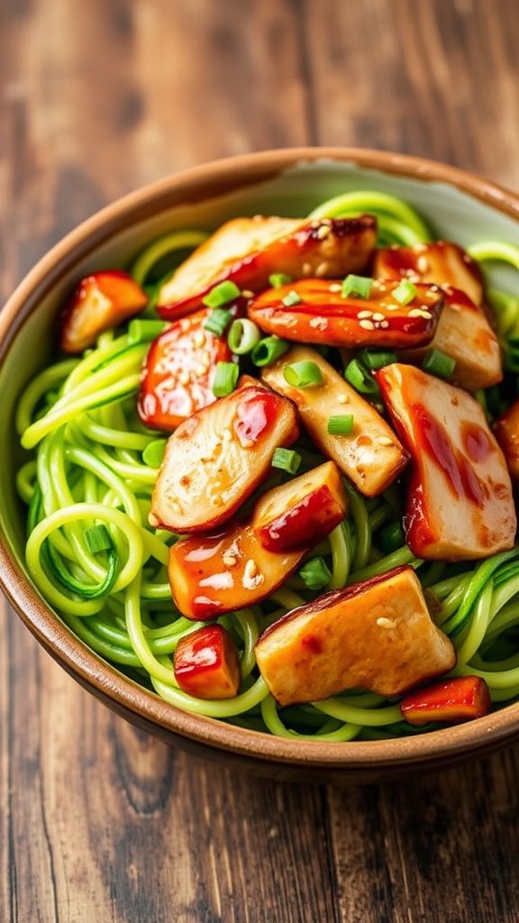 Teriyaki Zucchini Noodles with Chicken