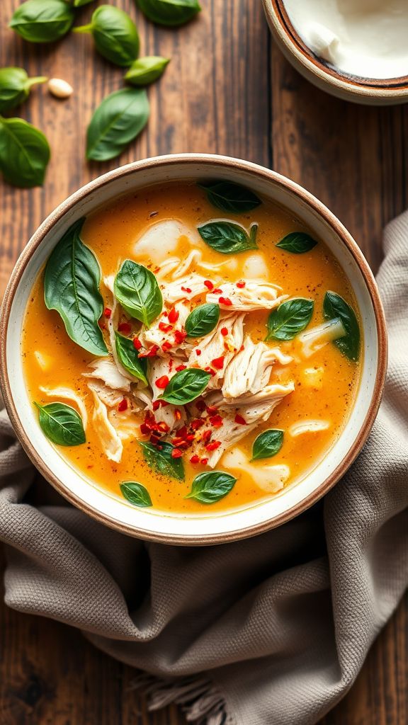 Thai Basil Keto Chicken Soup  