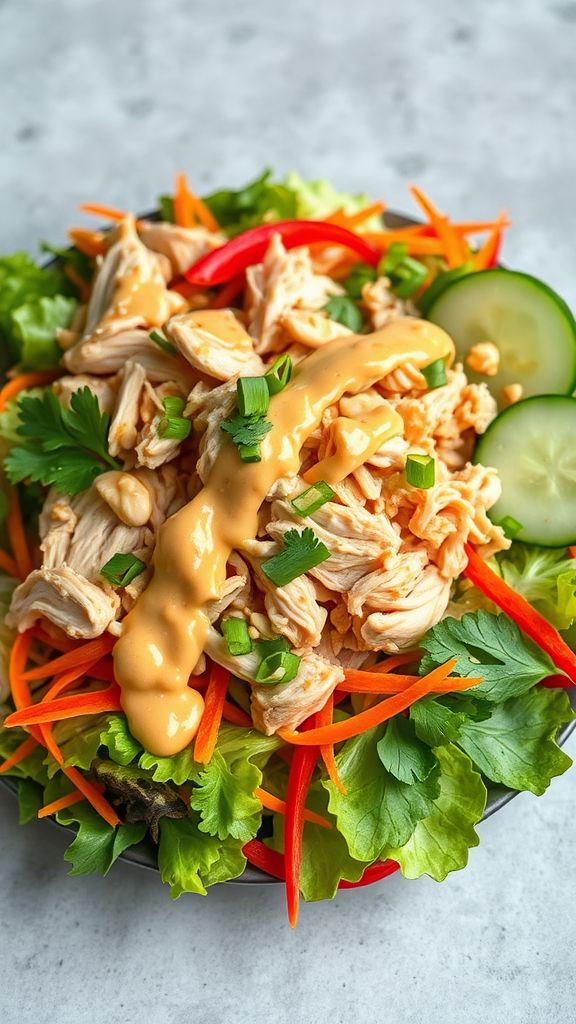 Thai Chicken Salad with Peanut Dressing