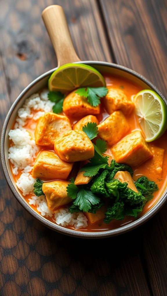 Thai Coconut Curry with Chicken and Kale  