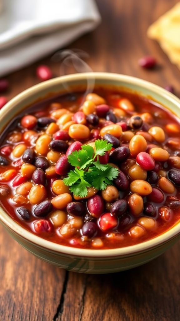 Three-Bean Protein Chili  