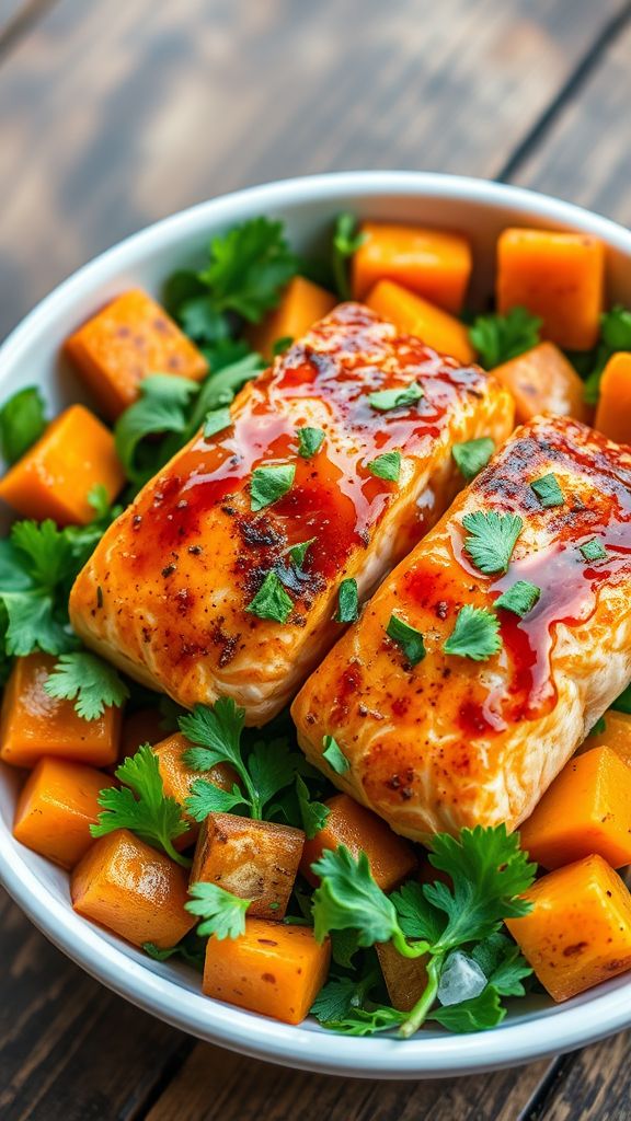 Thrifty Salmon and Sweet Potato Bowls