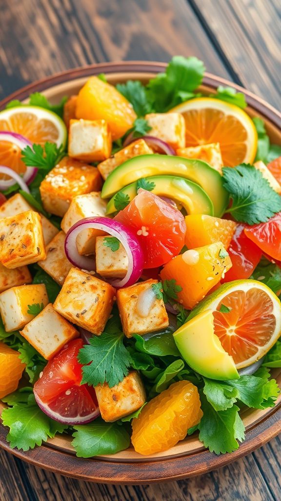 Tofu and Avocado Citrus Salad  