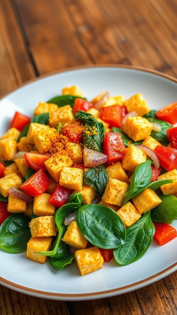 Tofu Scramble with Veggies and Nutritional Yeast