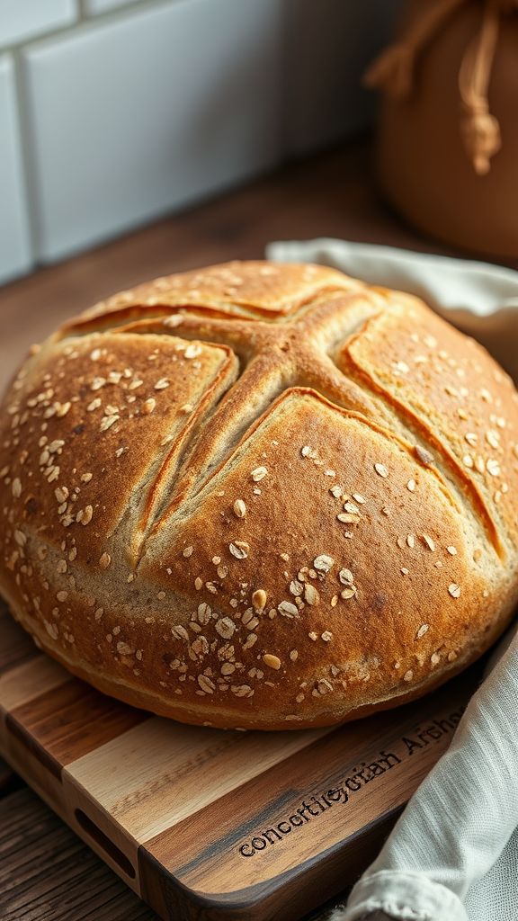 Traditional Irish Brown Bread with Oats  