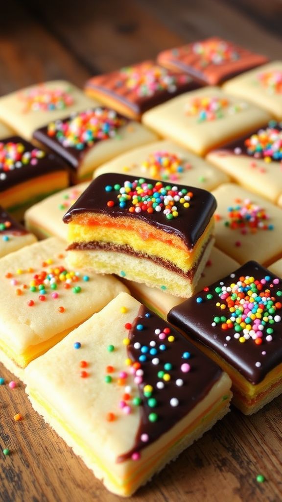 Triple Layer Rainbow Cookies  