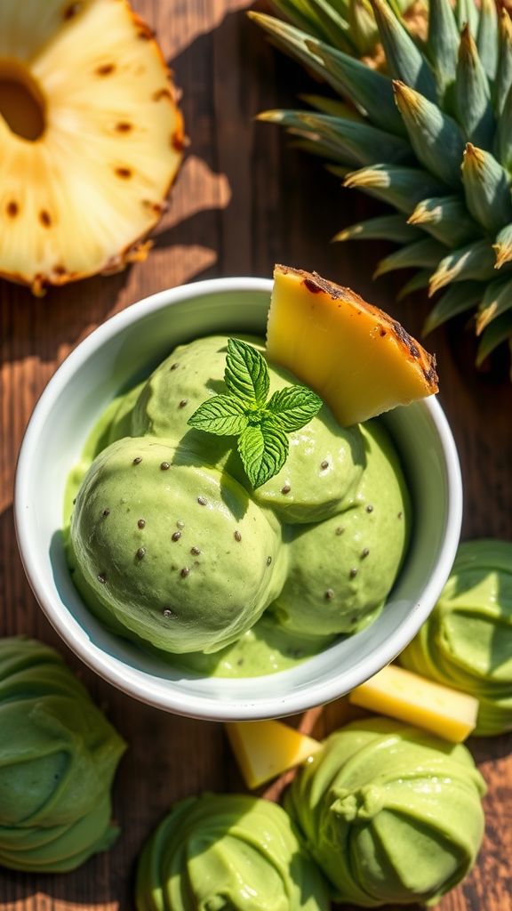 Tropical Green Keto Smoothie Ice Cream