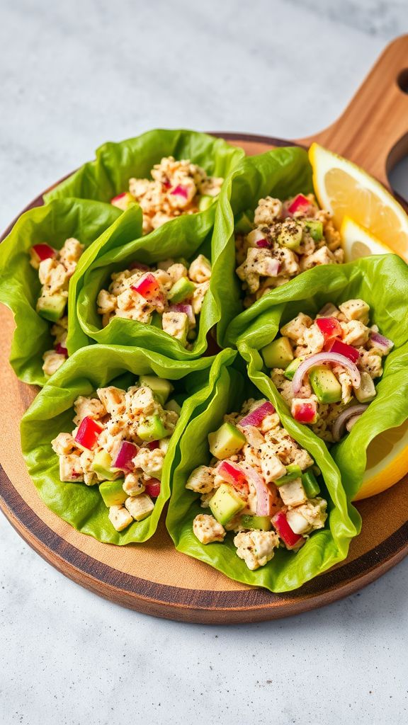 Tuna Avocado Salad Wraps  