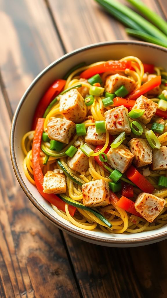 Tuna Zucchini Noodle Stir-Fry  