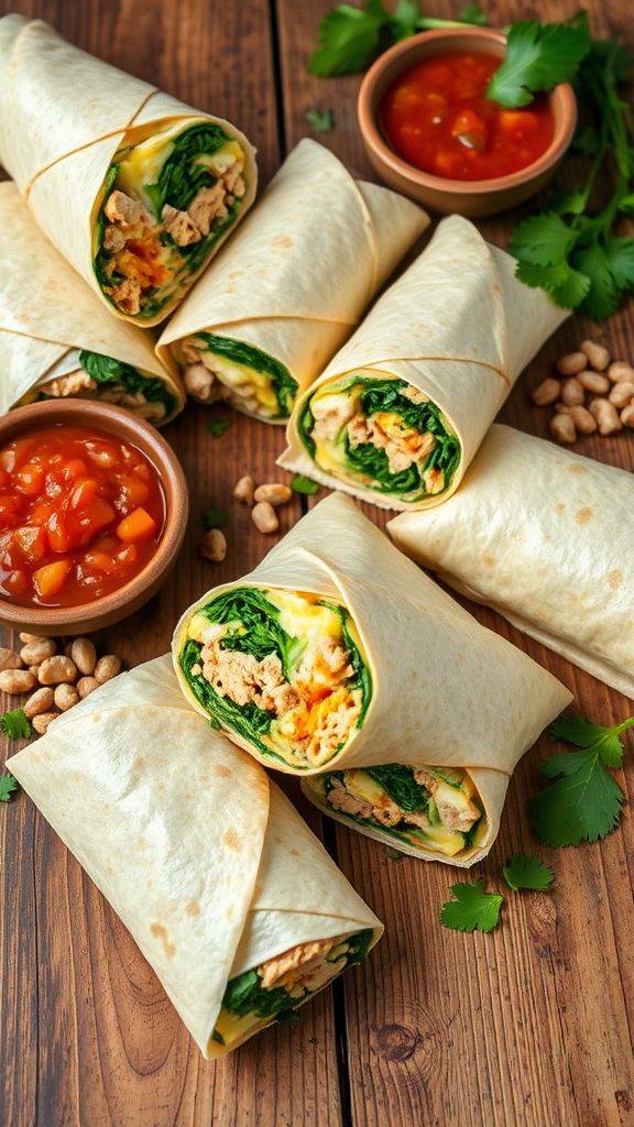 Turkey and Spinach Breakfast Burritos