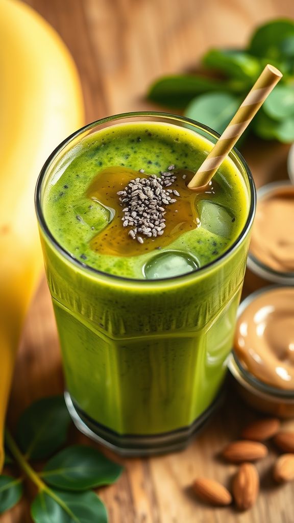 Vanilla Protein Smoothie with Spinach