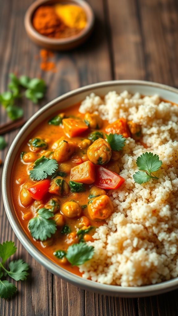 Vegan Lentil Curry with Quinoa  