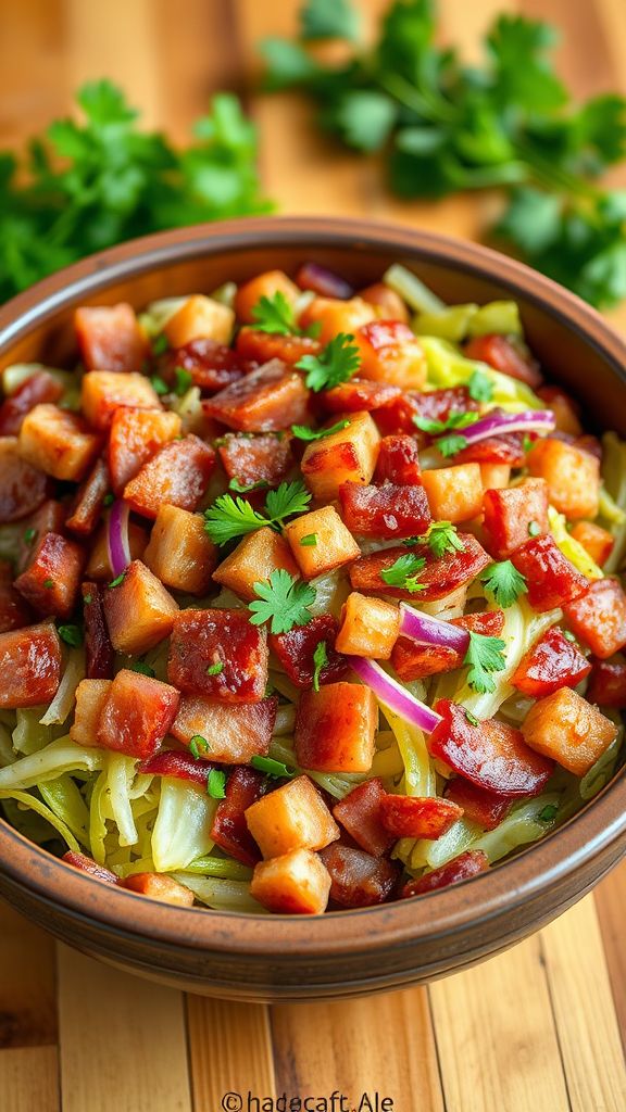 Warm Cabbage and Bacon Salad