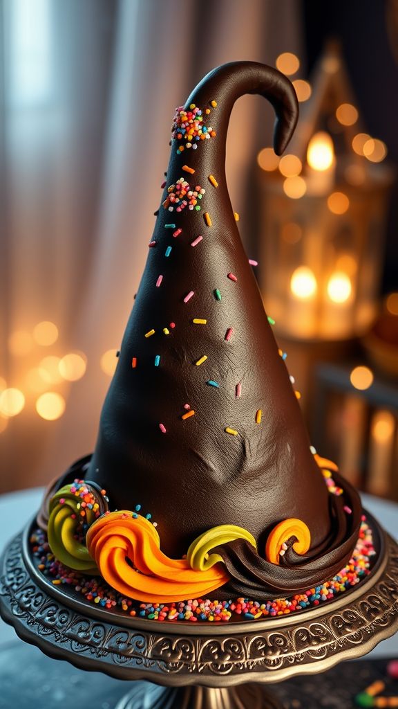 Whimsical Wizard Hat Cake