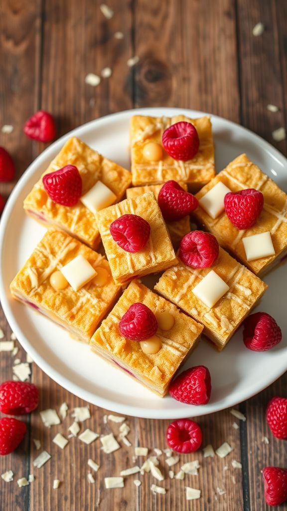 Winning White Chocolate Raspberry Blondies  