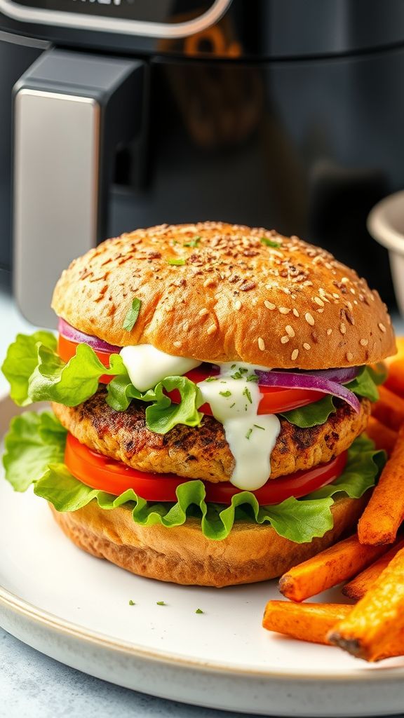 Zesty Air Fryer Turkey Burgers