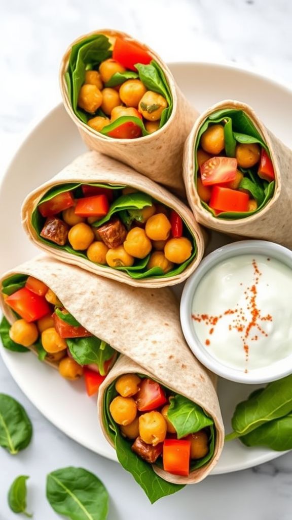 Zesty Chickpea and Spinach Wraps  