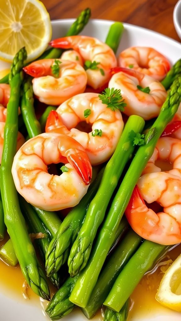 Zesty Garlic Butter Shrimp and Asparagus