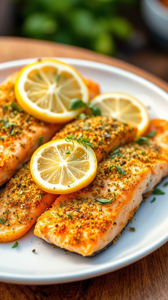 Zesty Herb-Crusted Grilled Salmon  