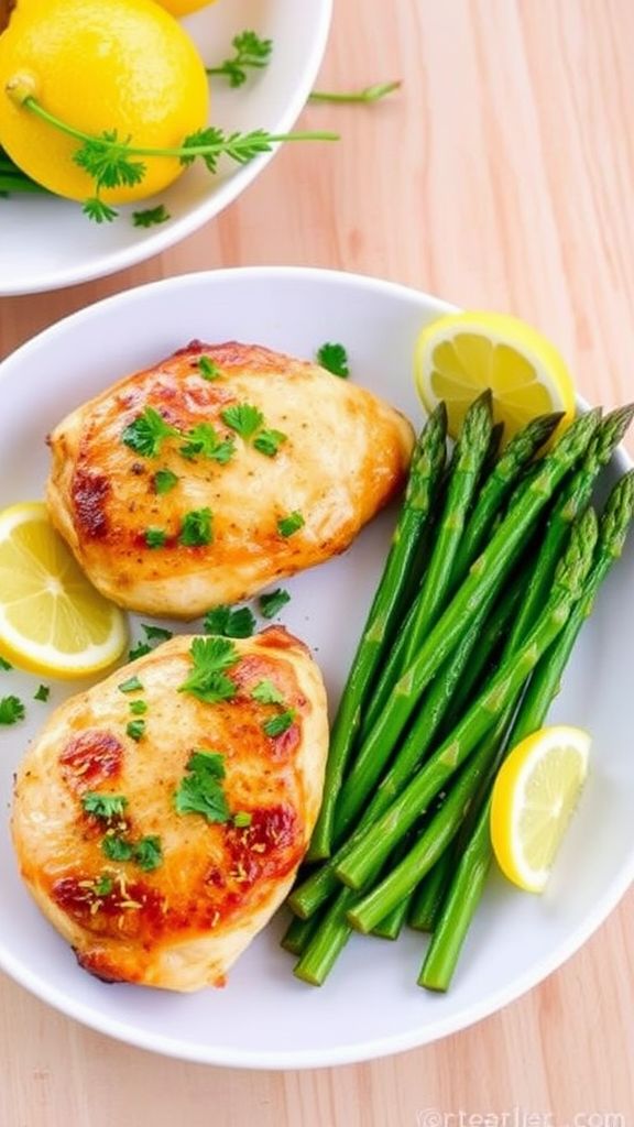 Zesty Lemon Garlic Chicken with Asparagus  