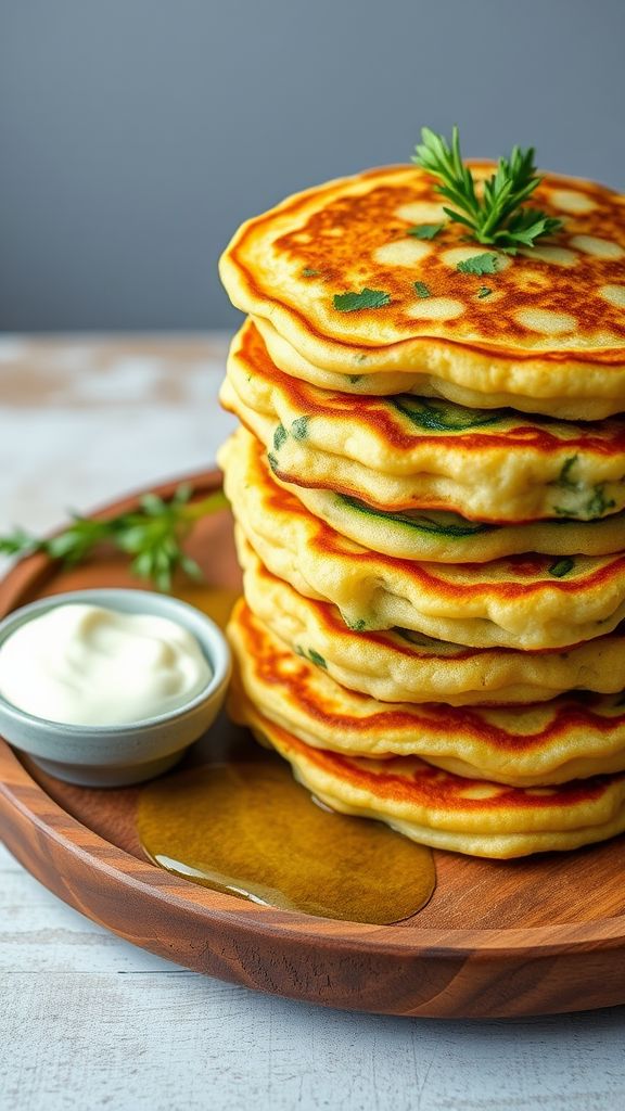 Zucchini and Cheddar Savory Pancakes  