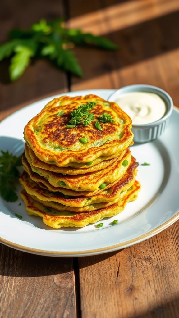 Zucchini and Pea Fritters