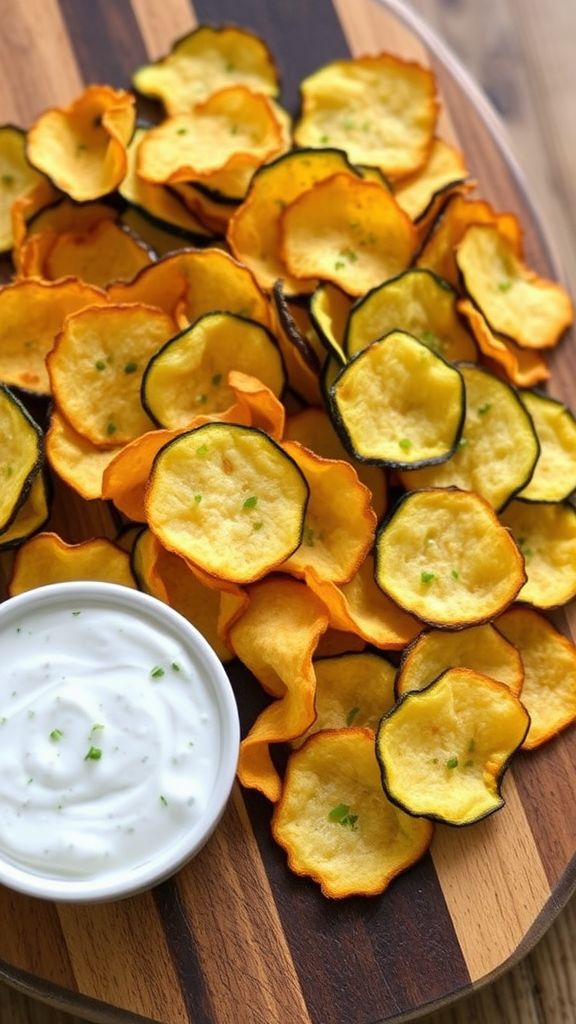 Zucchini Chips with Ranch Dip