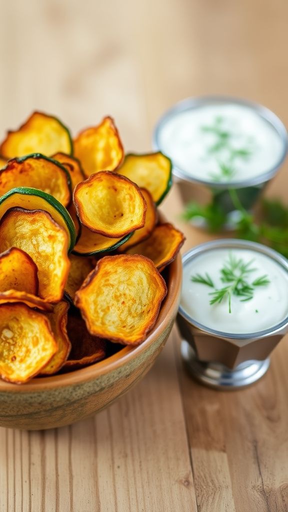 Zucchini Chips with Ranch Dip