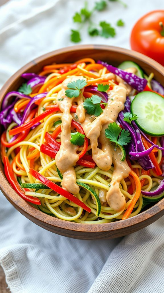 Zucchini Noodle and Peanut Salad  