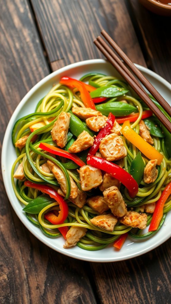 Zucchini Noodle Chicken Stir-Fry