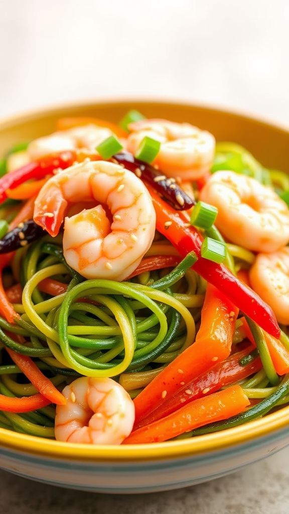 Zucchini Noodle Shrimp Stir-Fry  