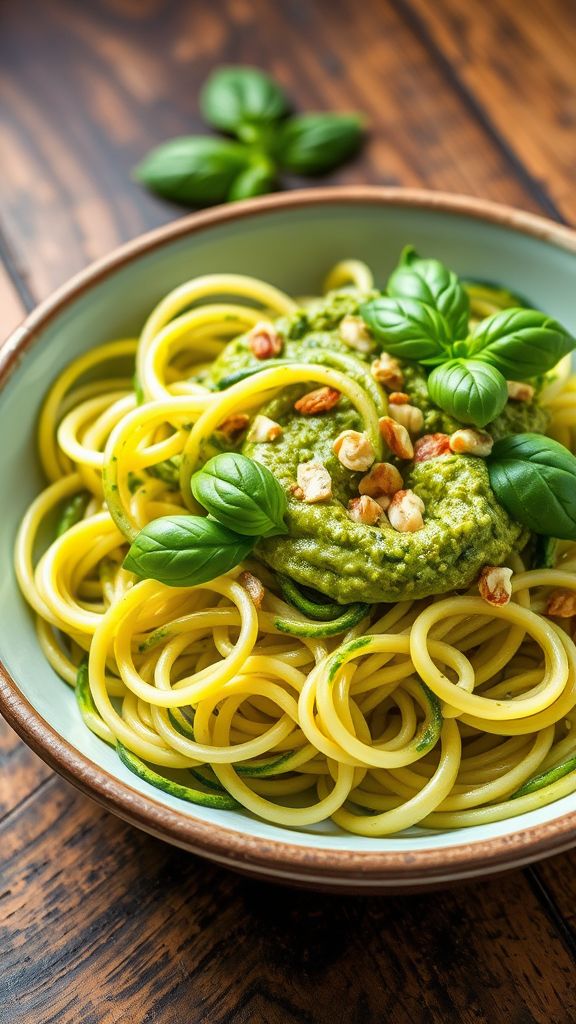 Zucchini Noodles with Avocado Pesto