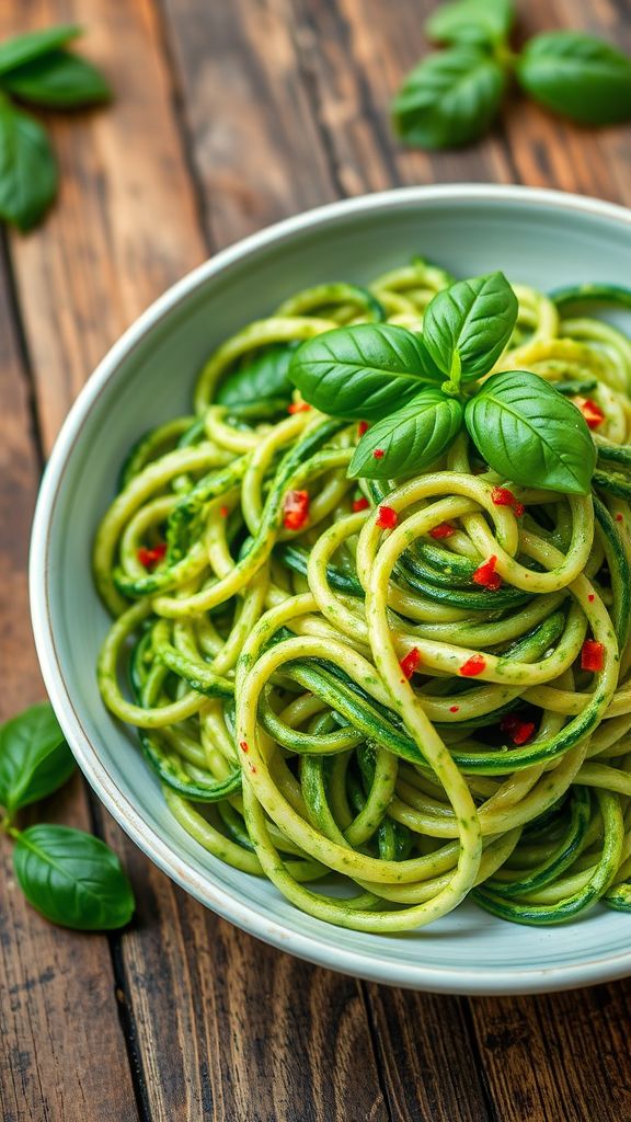 Zucchini Noodles with Creamy Avocado Pesto