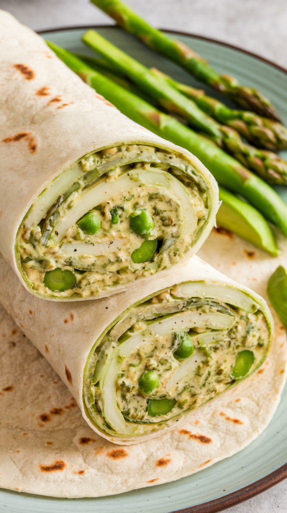 Asparagus and Pea Pesto Wraps