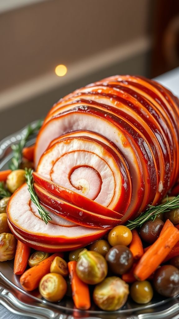 Apricot and Dijon Glazed Spiral Ham