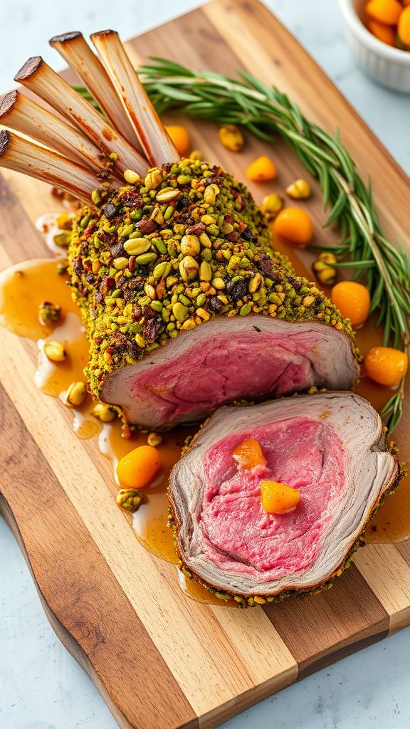 Apricot and Pistachio Crusted Rack of Lamb  