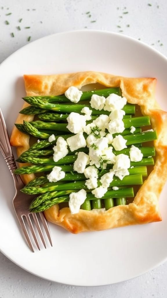 Asparagus and Goat Cheese Puff Pastry Tart  