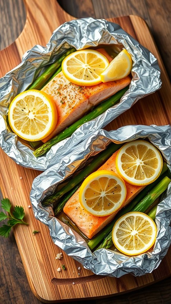 Asparagus and Salmon Foil Packets  