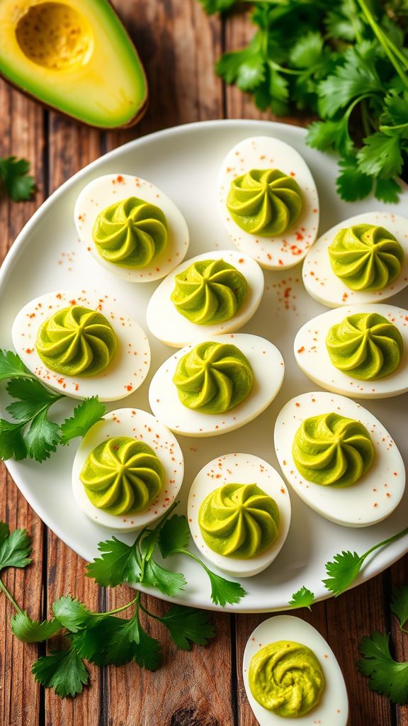 Avocado-Cilantro Deviled Eggs  