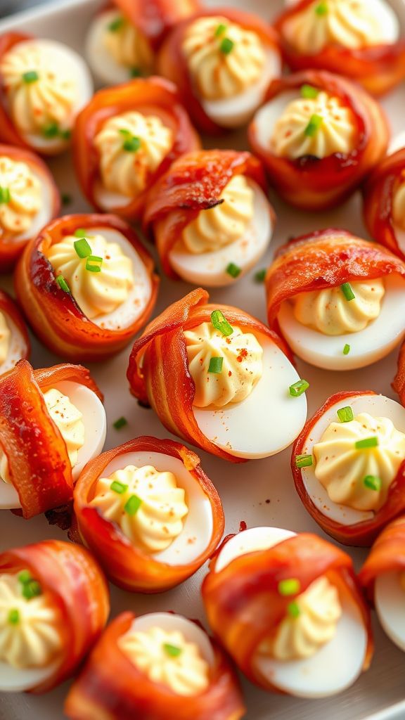 Bacon-Wrapped Deviled Egg Bites  