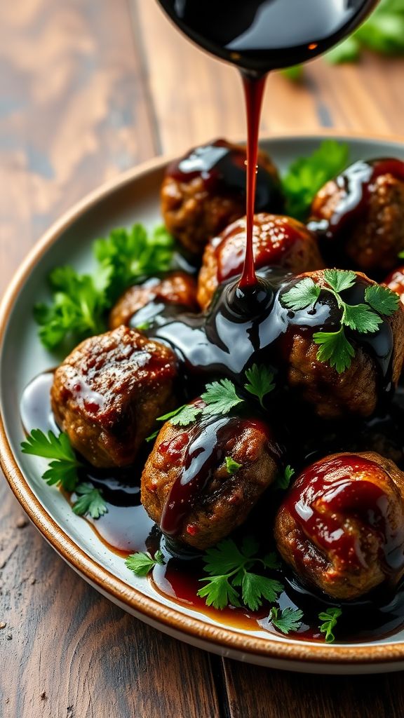 Balsamic Glazed Lamb Meatballs  