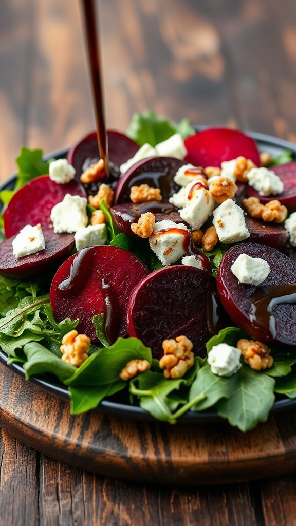 Balsamic Roasted Beet and Goat Cheese Salad