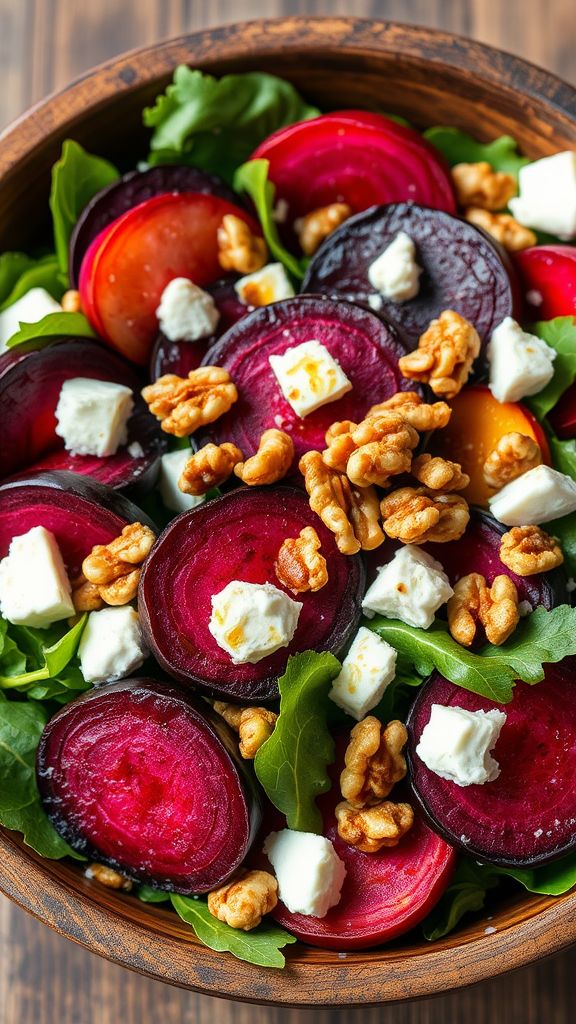 Beet and Goat Cheese Salad with Candied Walnuts  