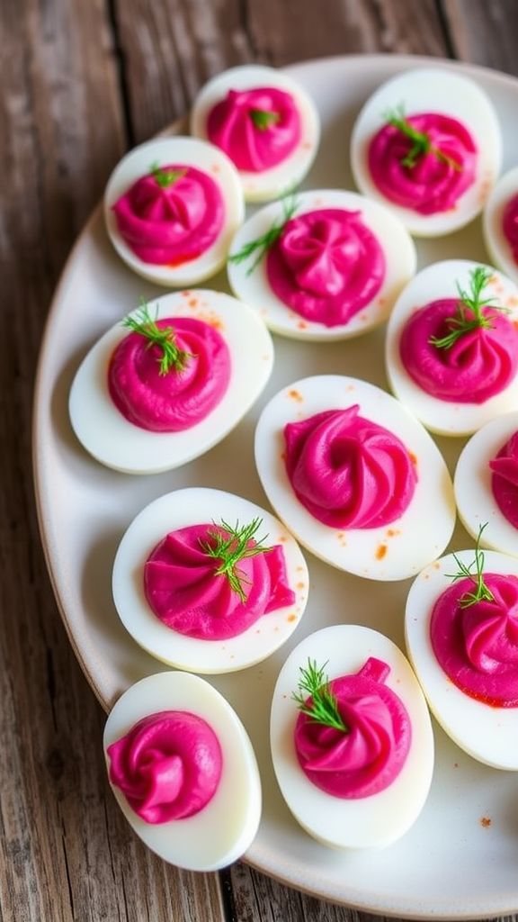 Beet-Infused Deviled Eggs  