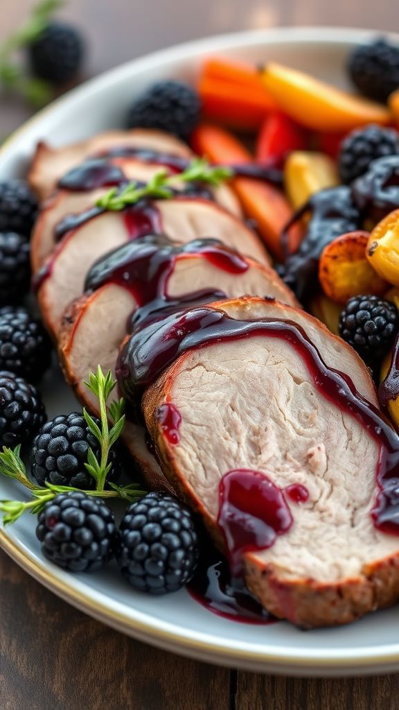 Blackberry and Thyme Glazed Pork Tenderloin