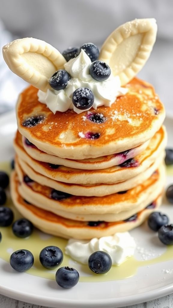 Blueberry Bunny Tail Pancakes