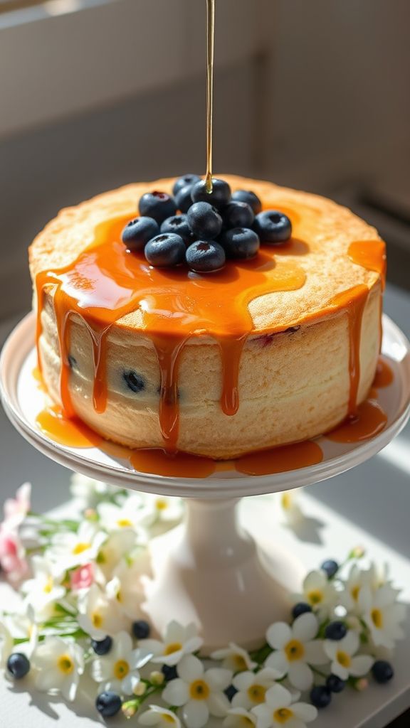 Blueberry Maple Spring Chiffon Cake  