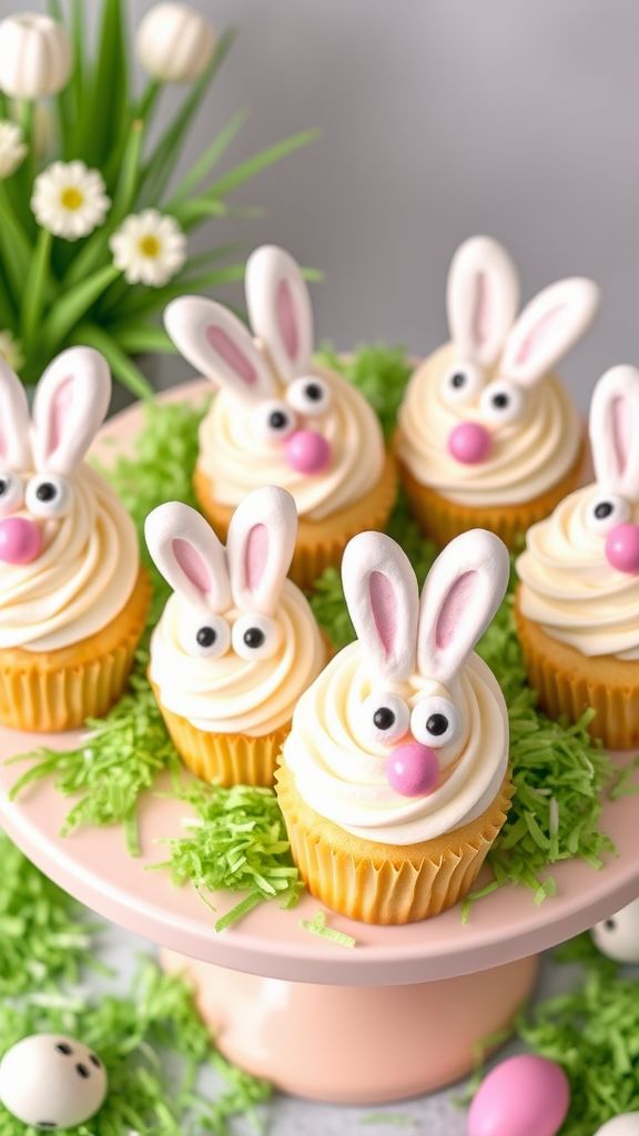 Bunny Hop Vanilla Cupcakes  